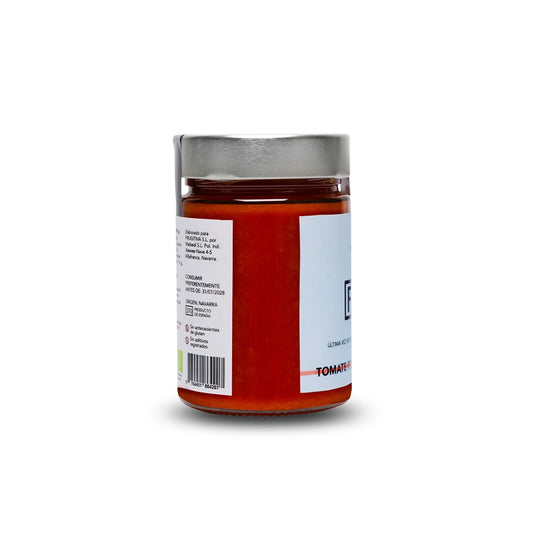 Tarro de tomate frito ecológico artesano, lateral