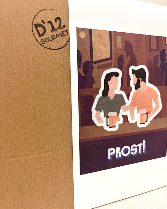 Faja exclusiva Oktoberfest con logo de d'12 brindando