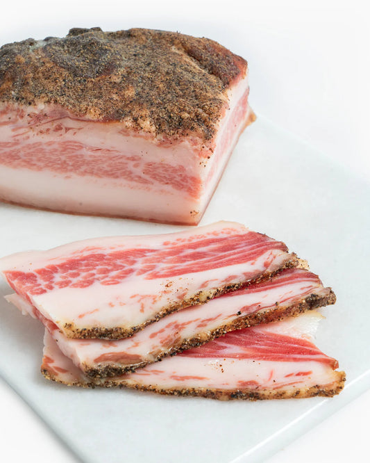 guanciale italiano el mejor del mundo, exquisito para pastas a la carbonara y tus recetas italianas en d'12 gourmet
