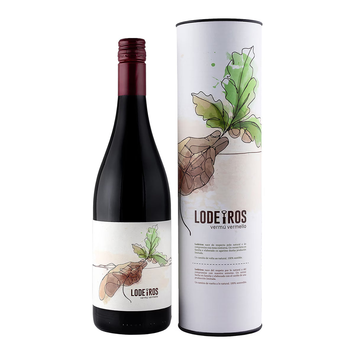 Lodeiros vermú, vermú rojo elegante y con estuche. Ideal para regalar o disfrutar un aperitivo con este ingreíble vermút gallego.