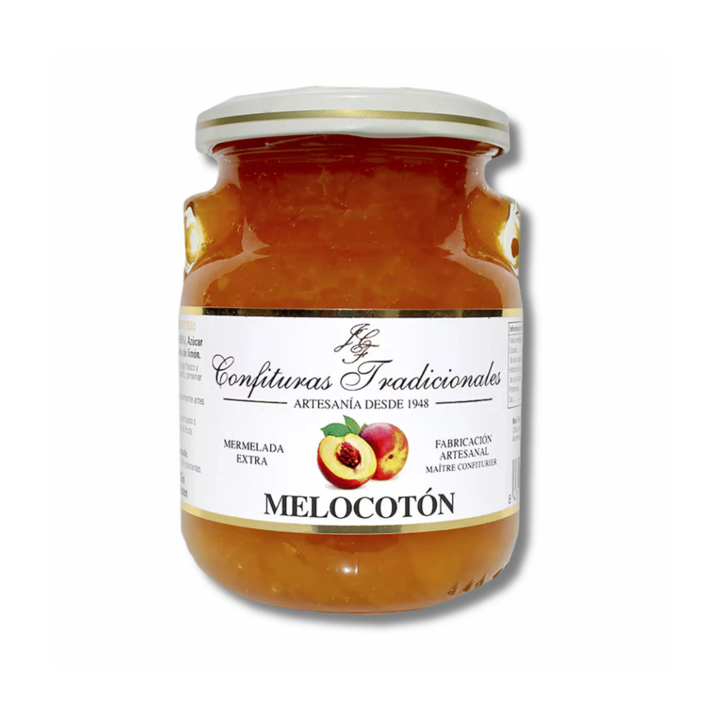 confituras tradicionales mermelada de melocotón con trozos de fruta hecha de forma artesanal sin aditivos ni conservantes la mejor mermelada del mundo típica de la región de murcia