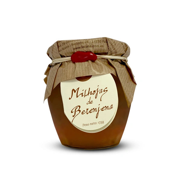 Tarro de Milhojas de Berenjeas 175gr. Tarro de cristal.