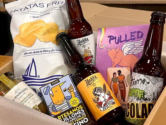 Vol. I – La Fiesta de la Espuma: pack de cervezas artesanas y snacks gourmet listo en caja regalo para regalar o compartir en casa