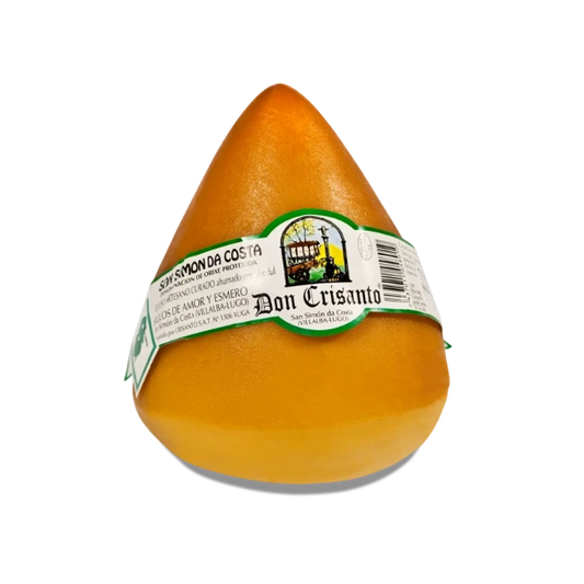 Queso San Simón da Costa Bufón de Don Crisanto curado y ahumado con madera de abedul.