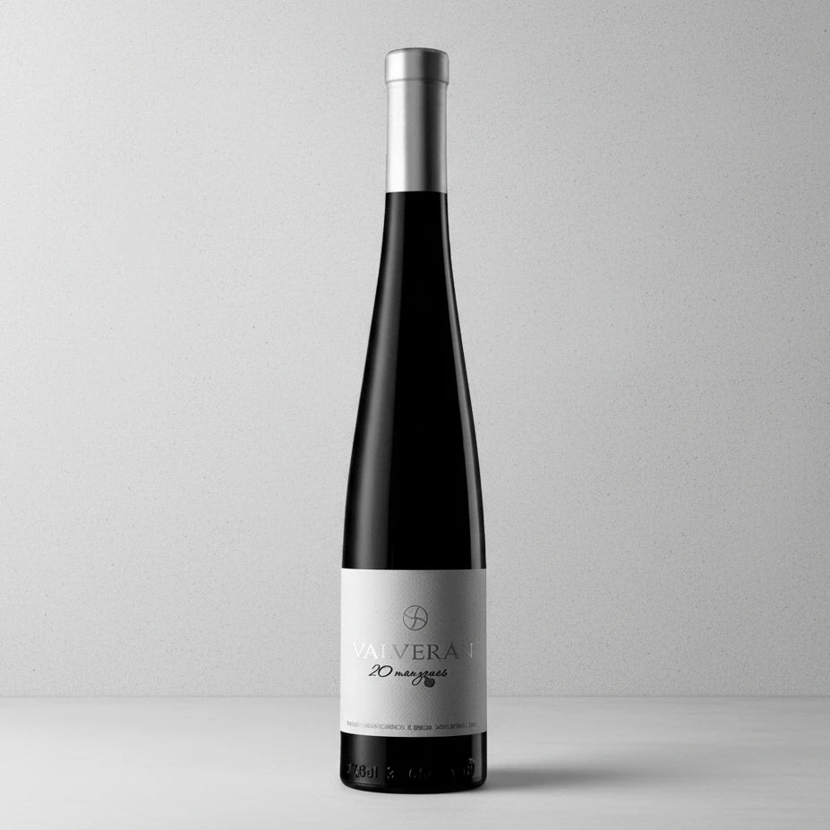 Botella de sidra de hielo Valverán 20 Manzanas – sidra dulce asturiana elaborada con 20 manzanas por botella.