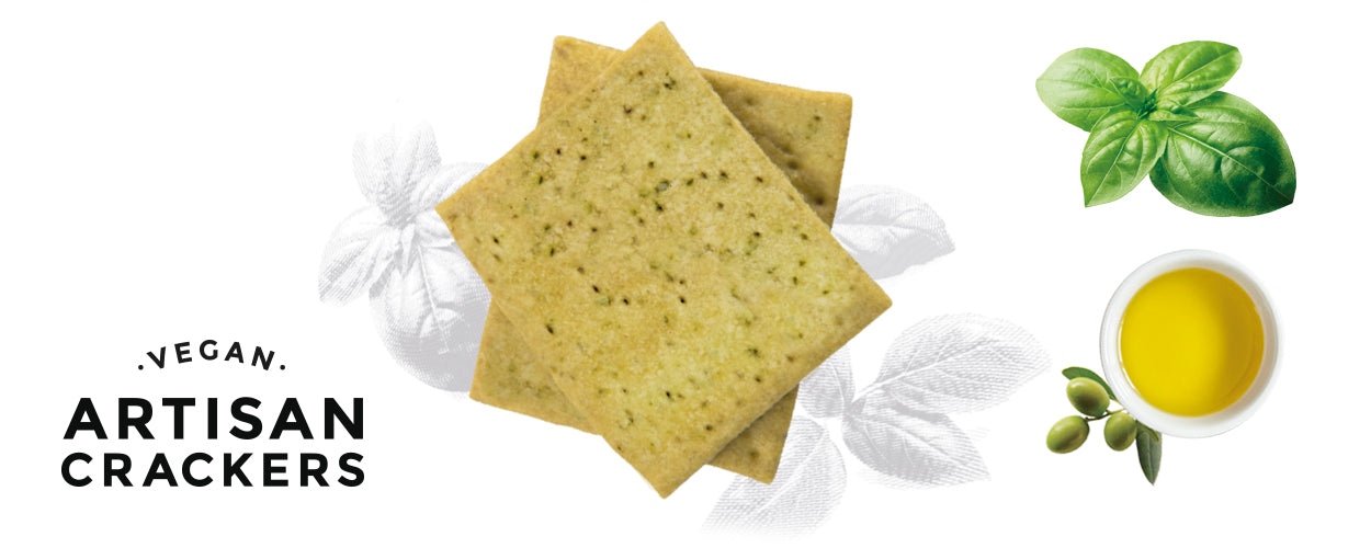 Crackers veganos de albahaca