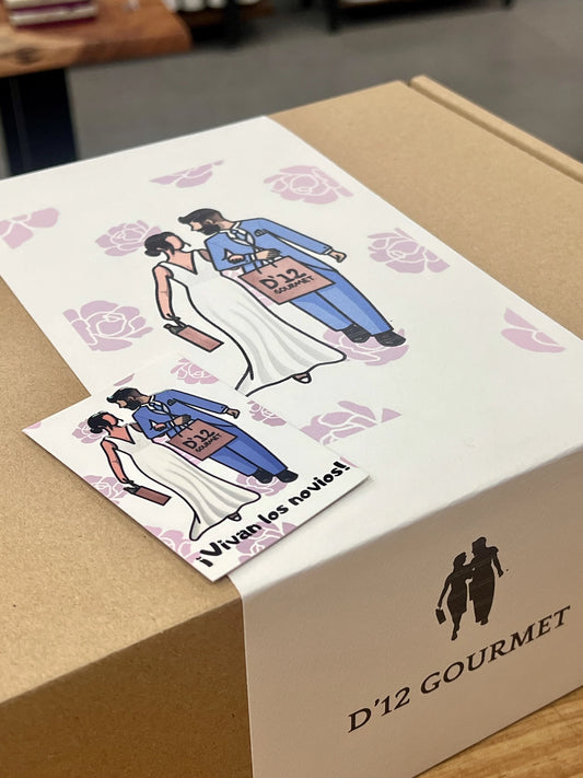 Caja regalo gourmet especial para bodas ideal para sorprender a los novios en su día especial
