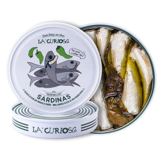 Sardinillas con pimientos del padrón - D'12 Gourmet