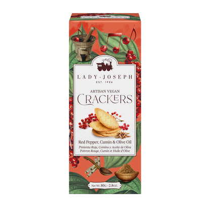 Crackers veganas Pimienta Roja, Comino y Aceite de Oliva