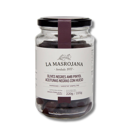 Tarro de las auténticas aceitunas negras de Aragón, variedad Empeltre