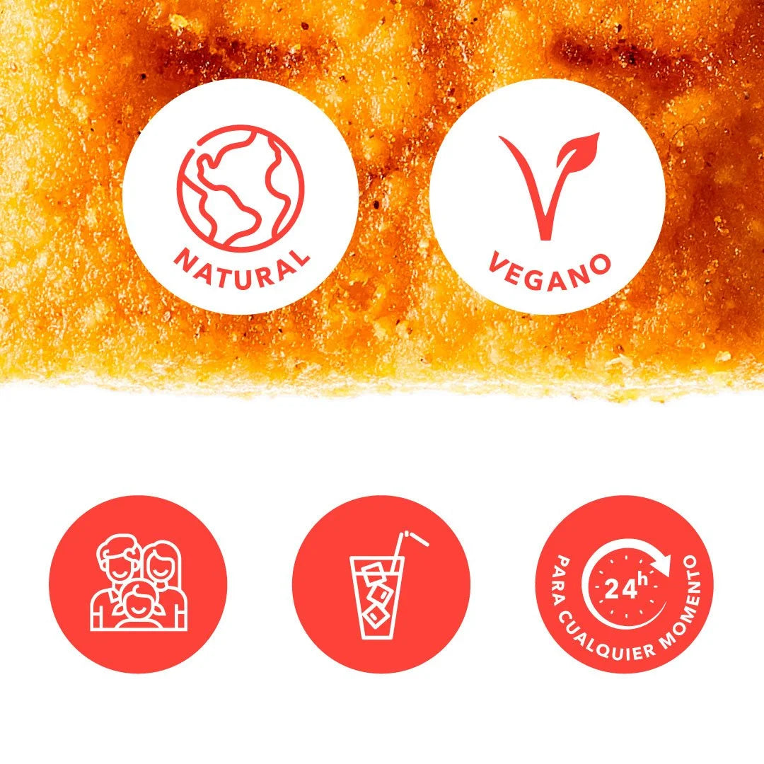 Iconos de vegano y  natural sobre fondo de galletas CRALEO