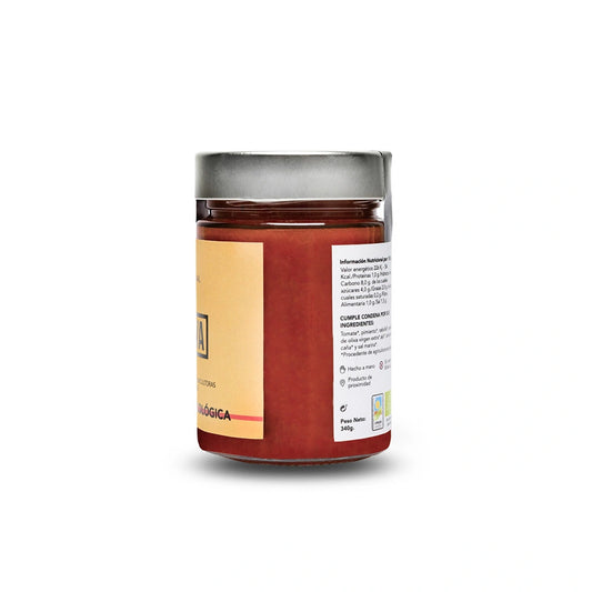 Tarro de fritada y piperrada ecológica, lateral