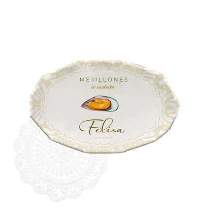 Conserva de mejillones gigantes en escabeche, destacando el tamaño y la textura jugosa