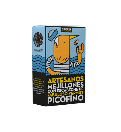 Conserva de mejillones artesanos con escabeche de fabuloso vermut picofino