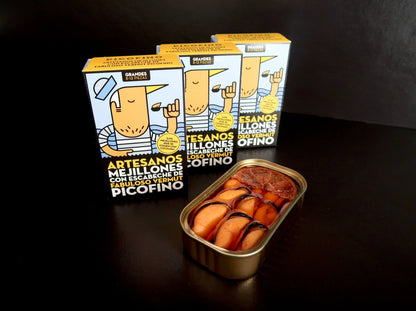 conserva de mejillones artesanales con escabeche de vermut picofino