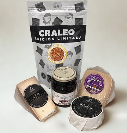 Pack de quesos artesanos de Murcia con confitura de higos y galletas saladas CRALEO
