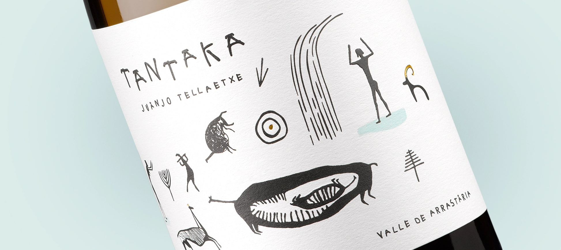 Vino blanco txakoli de Juanjo Tellaetxe, un vino fresco sobre lías y respetuoso. Diseño único y de gran calidad para tus aperitivos y tapas solo en D'12 Gourmet.