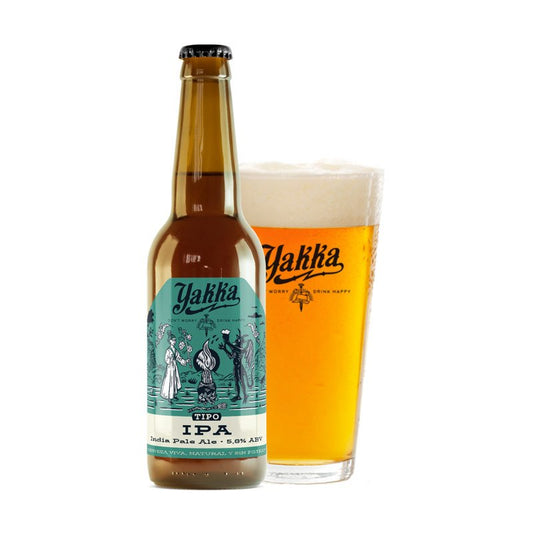 Cerveza artesana Tipo IPA, aromática, cítrica y llena de carácter con notas de lúpulo.